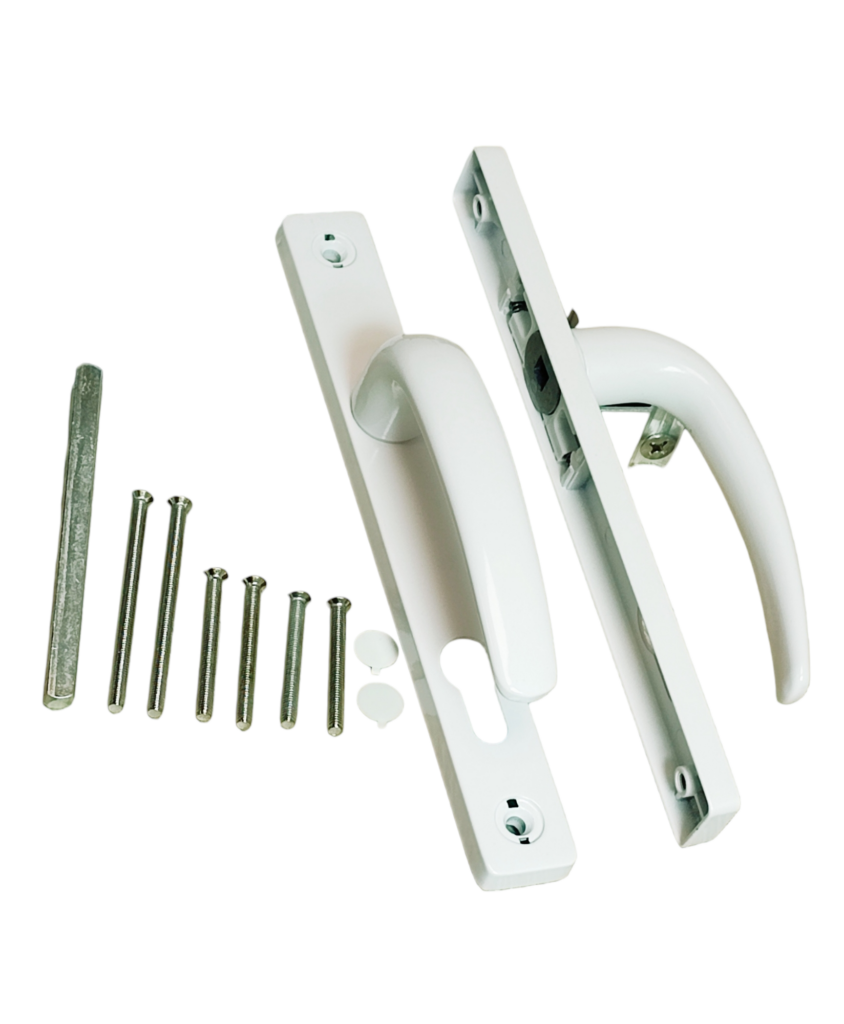 Manilla Puerta Estilo Curvo Color Blanco c/Tapa de tornillo