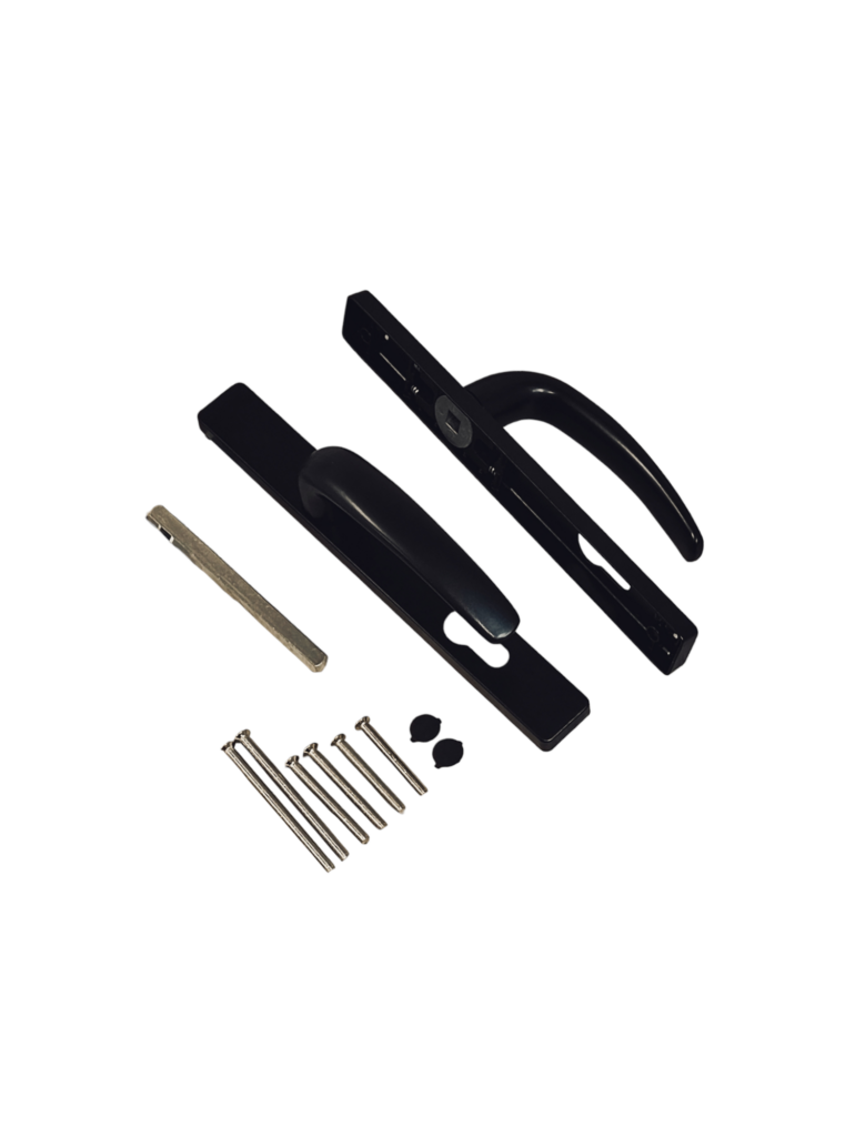 Manilla Puerta Estilo Curvo Color Negro c/Tapa de tornillo