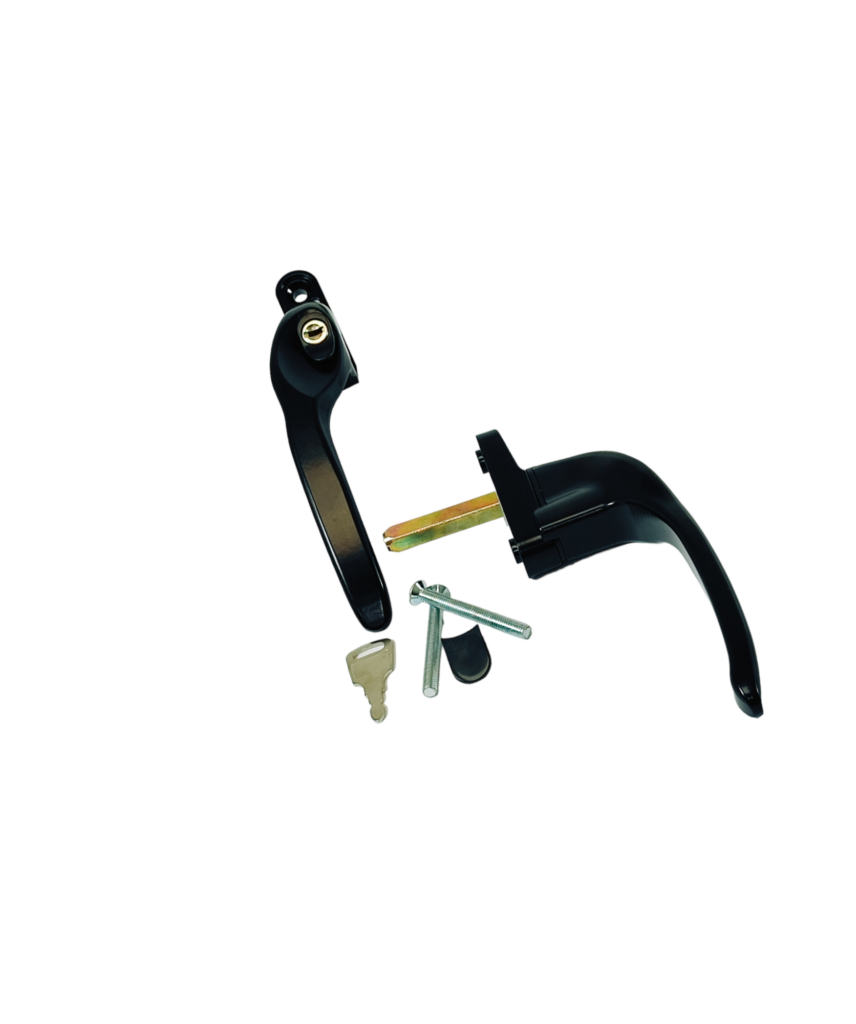 Manilla Acodada Derecha c/llave color Negra