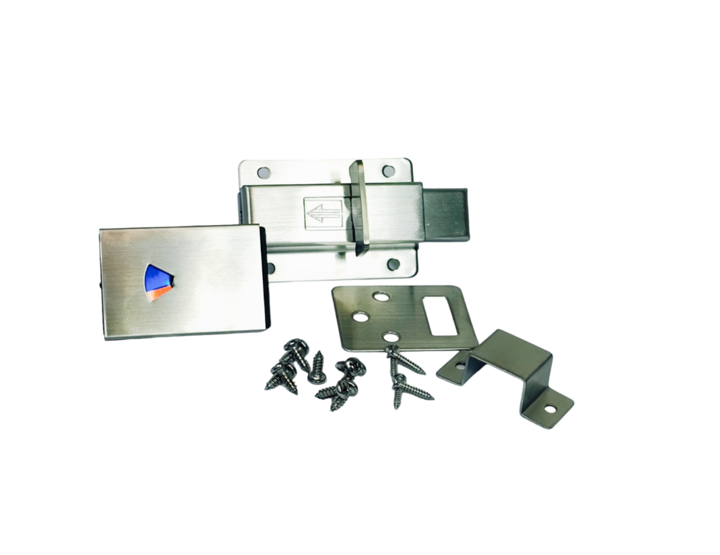 Picaporte de sobreponer c/indicador/baño/inox