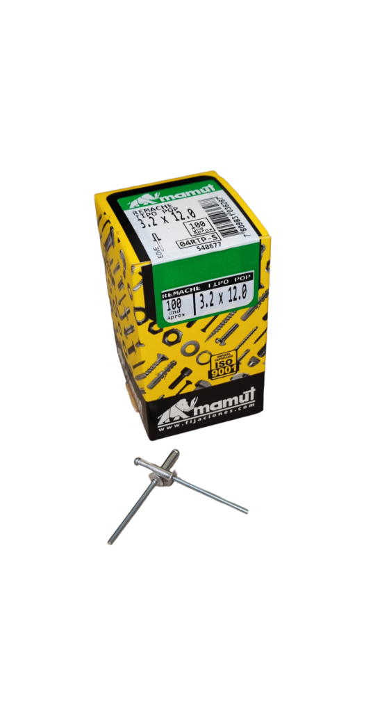 Remache tipo pop #3.2 x 12 c/100u