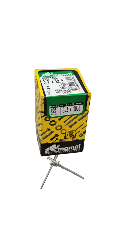 Remache tipo pop #3.2 x 10  c/100u