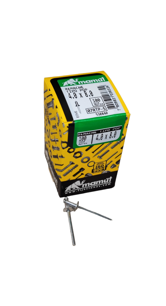 Remache tipo pop #4 x 8 c/100u