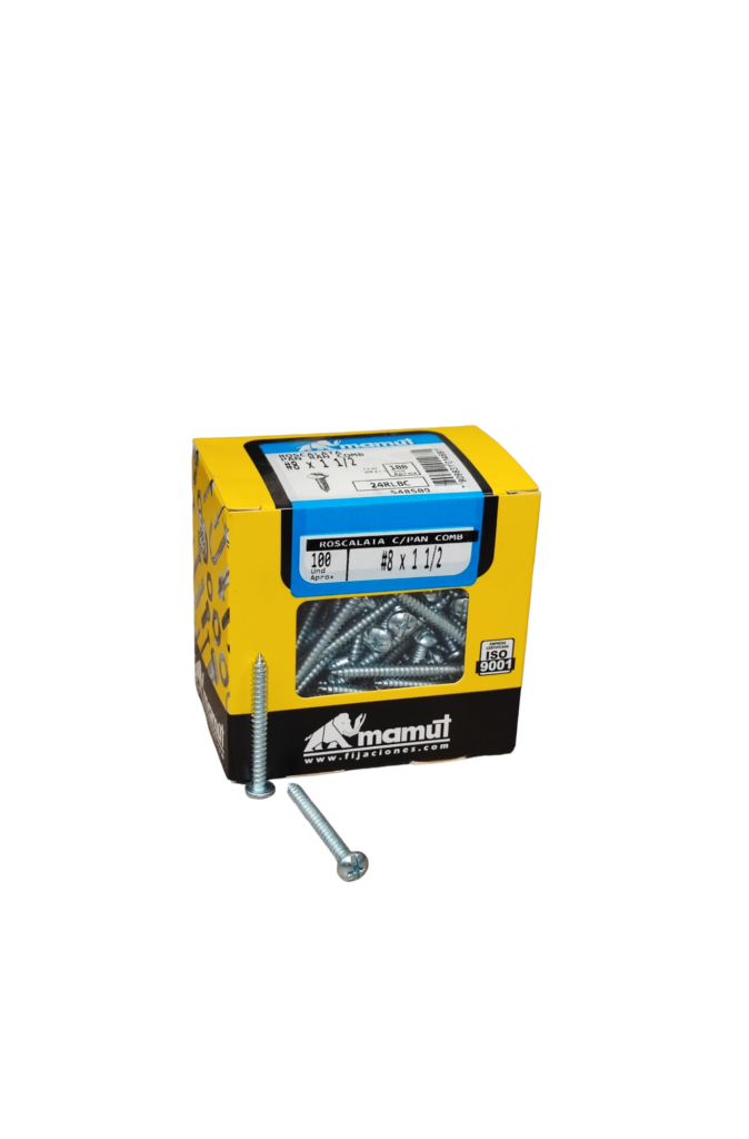 Roscalata C/Binding Combinada #8 x 1 1/2 Brillante c/100u