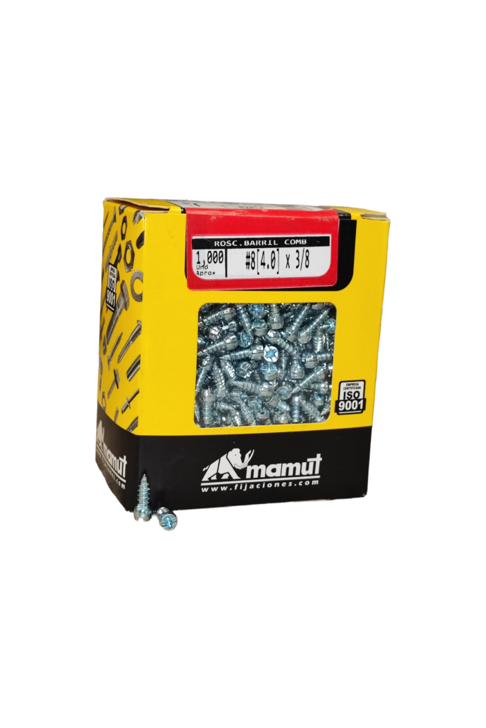 Roscalata C/Barril #8 x 3/8 Brillante c/1000u