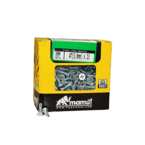 Roscalata C/Plana punta broca #7(3.9) x 13 (1/2) Brillante c/500u