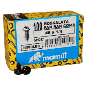 Roscalata C/Binding Combinada #6 x 1/4 Negro c/100u