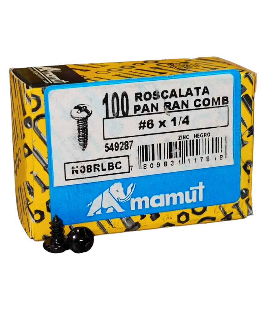 Roscalata C/Binding Combinada #6 x 1/4 Negro c/100u