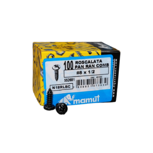 Roscalata C/Binding Combinada #8 x 1/2 Negro c/100u