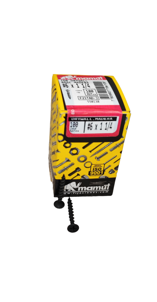 Tornillo DryWall rosca madera #6 x 1 1/4 c/100u