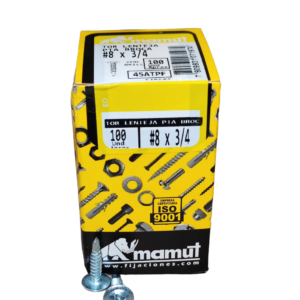 Tornillo C/Lenteja con Golilla punta broca #8 x 3/4 Brillante c/100u