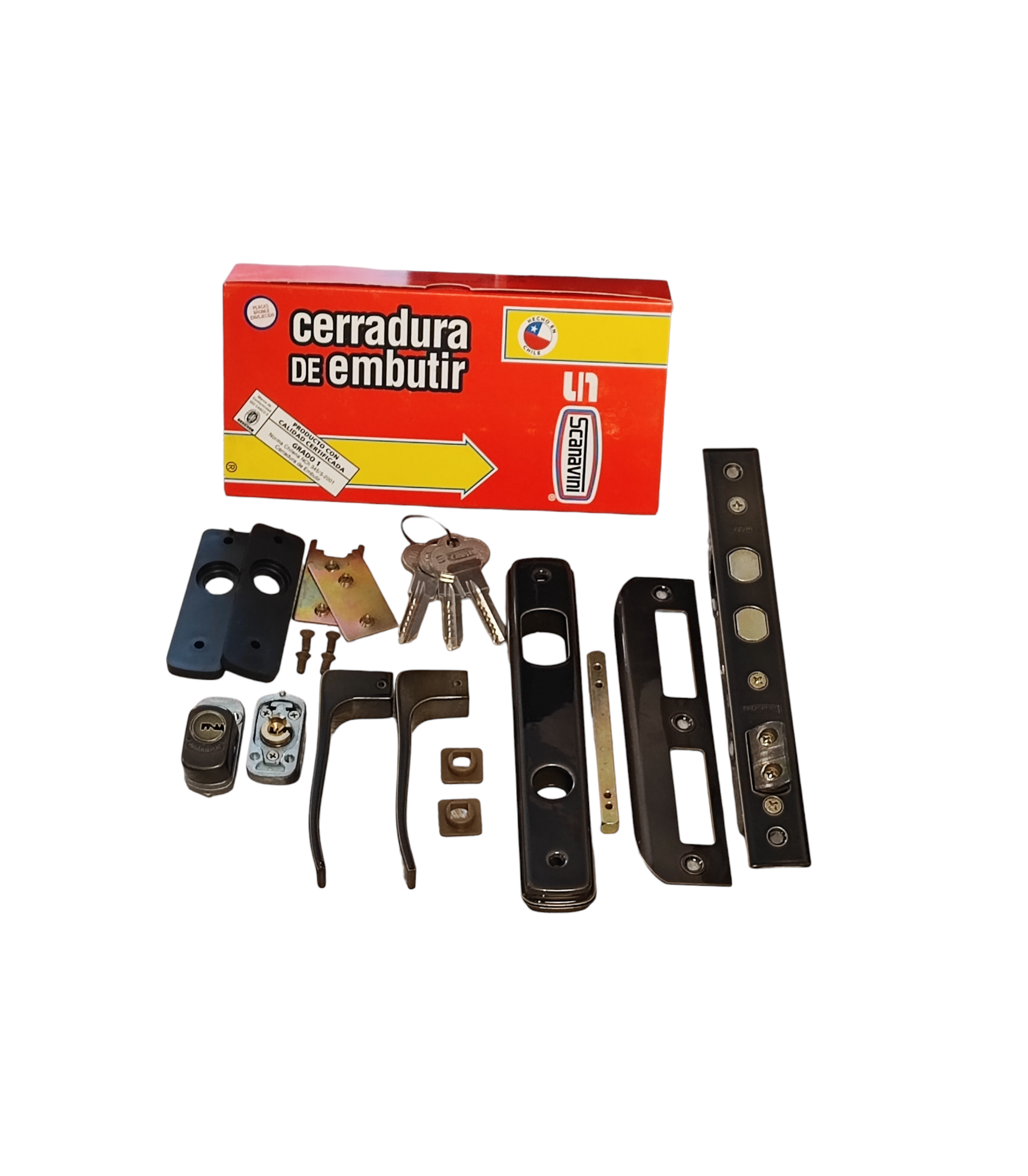 Cerradura Angosta 2 Manillas Bronce Env. 923