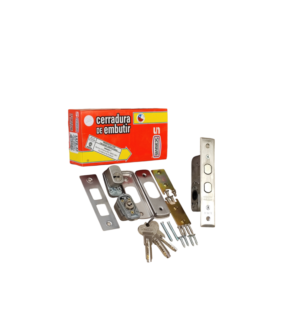 Cerradura Embutir Angosta/Seguridad/A. Inox