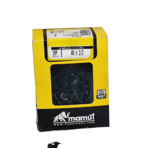 Tornillo C/Lenteja con Golilla Punta Fina #8 x 1/2 Negro c/500u