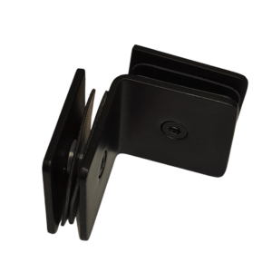 Conector 90° Vidrio a Vidrio Negro Mate SS304