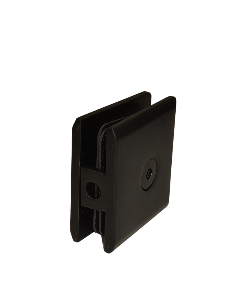 Conector Muro a Vidrio Biselado Negro Mate SS304