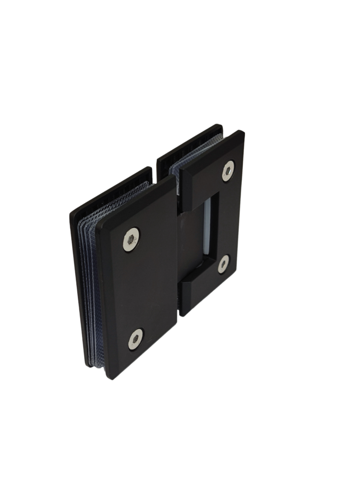 Bisagra Vidrio a Vidrio 180° Biselada Negro Mate SS304