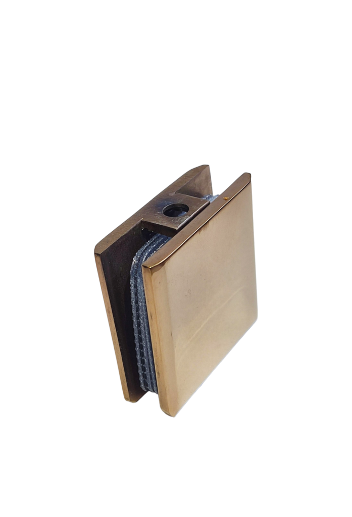 Conector Muro a Vidrio Biselado Oro Rosa SS304