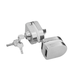 Cerradura Vidrio Vidrio Tipo Cangrejo SS304,Satin,3 llaves Multipunto