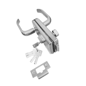 Cerradura Vidrio Muro Doble Manilla SS201,Satin,5 llaves Multipunto