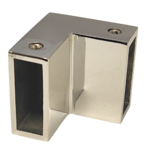 Conector Riel Eurobox 90° Cromado