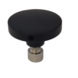 Conector Vidrio Riel Eurobox 28mm Ø Negro