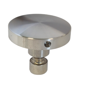 Conector Vidrio Riel Eurobox, 28mm Ø Satin