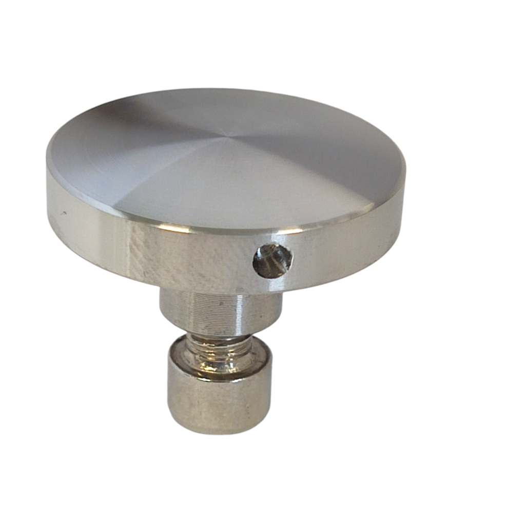 Conector Vidrio Riel Eurobox, 28mm Ø Satin