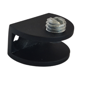 Soporte Repisa Muro Vidrio Media Luna Negro 6-8mm