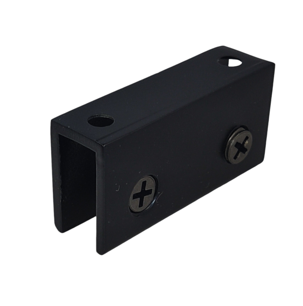 Soporte Repisa Rectangular Muro Vidrio Negro 8-10mm