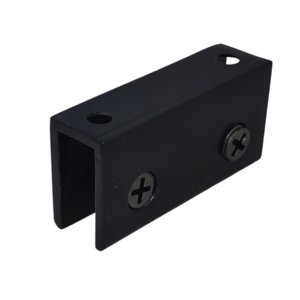 Soporte Repisa Rectangular Muro Vidrio Negro 8-10mm