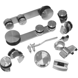 Kits Oficina Corredera Vidrio a Vidrio SS304 Satin