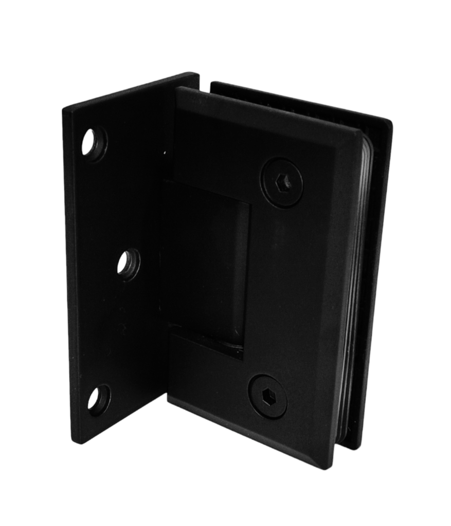 Bisagra Muro a Vidrio Desfasada Biselada Negro Mate SS304