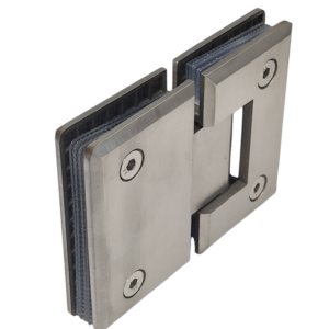 Bisagra Vidrio a Vidrio 180° Biselada Satín SS304