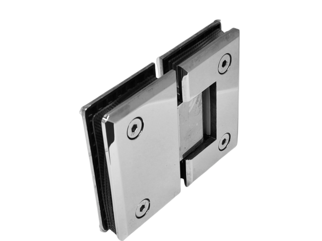 Bisagra Vidrio a Vidrio 180° Biselada Cromado SS304