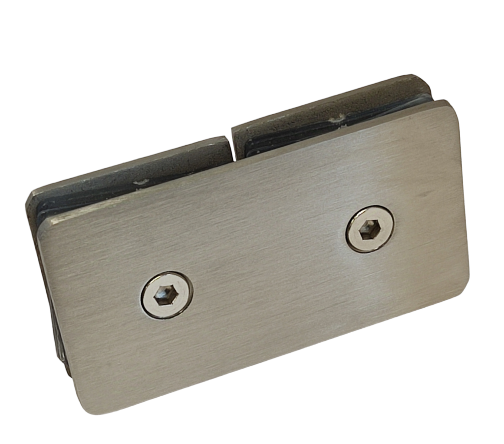 Conector Vidrio a Vidrio 180° Biselado Satin SS304