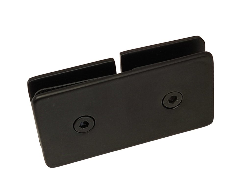 Conector Vidrio a Vidrio 180° Biselado Negro SS304