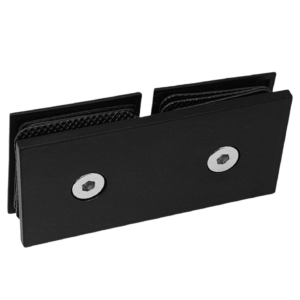 Conector 180° Vidrio a Vidrio Negro Mate SS304