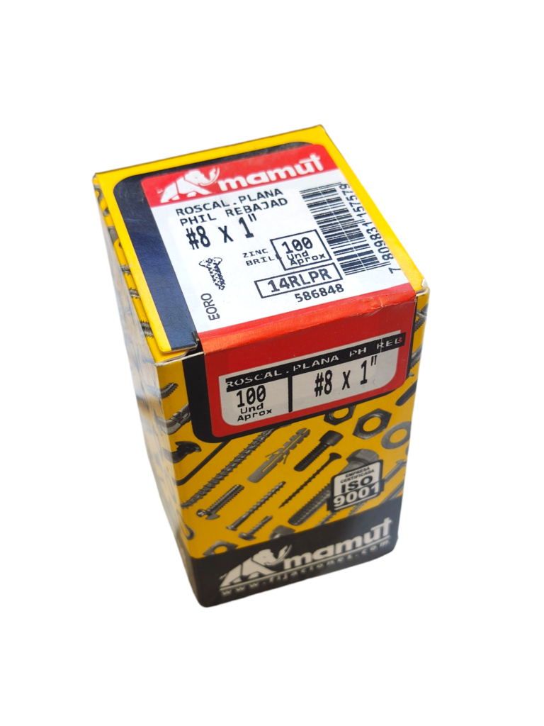 Roscalata C/Plana Rebajada Combinada #8 x 1 Brillante c/100u