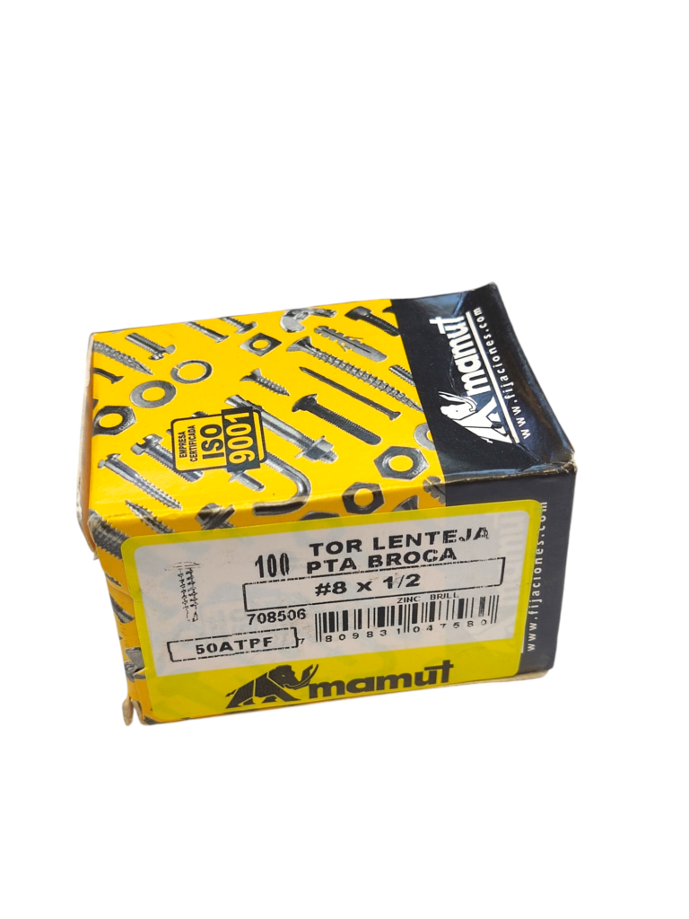 Tornillo C/Lenteja con Golilla punta broca #8 x 1/2 Brillante c/100u