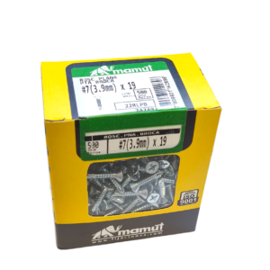 Roscalata C/Plana punta broca #7(3.9) x 19 (3/4) Brillante c/500u