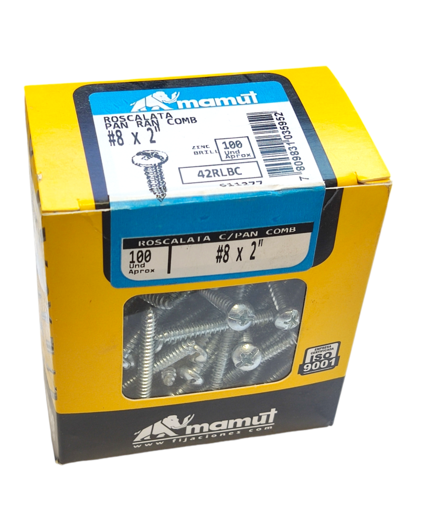 Roscalata C/Binding Combinada #8 x 2 Negro c/100u