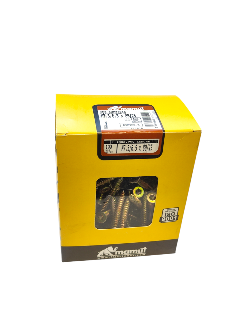 Tornillo PVC Instalación Torx #7.5/6.5 x 80/25