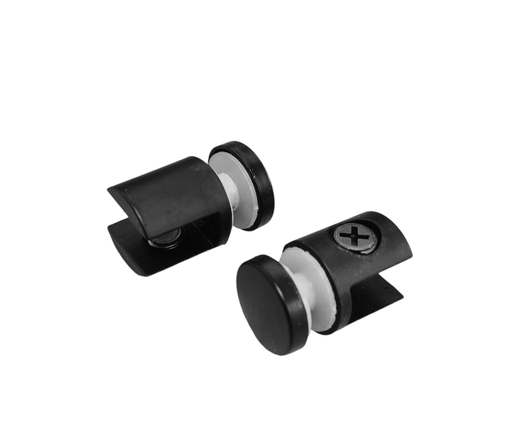 Soporte Repisa Vidrio a Vidrio Negro 8-10mm