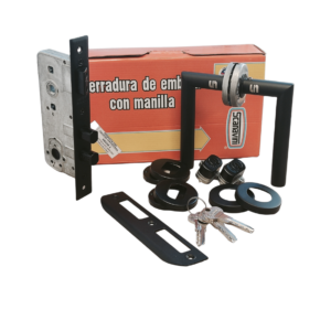 Cerradura Doble-Vuelta 2 Manillas A.Inox Negro tipo R