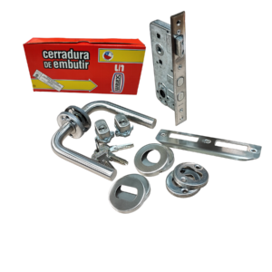 Cerradura Doble/Vuelta 2 Manillas A. Inox Tipo L