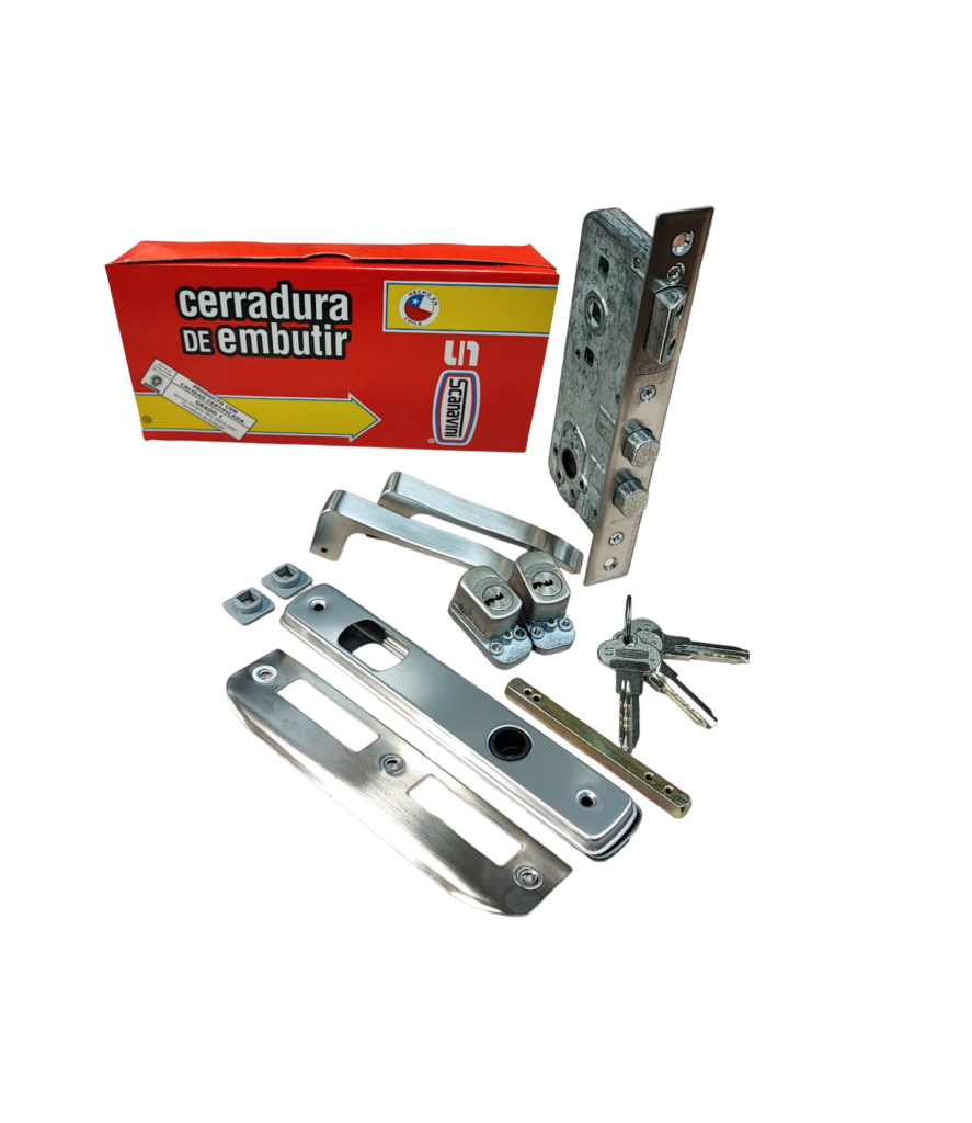 Cerradura Doble/Vuelta 2 Manillas A. Inox 923