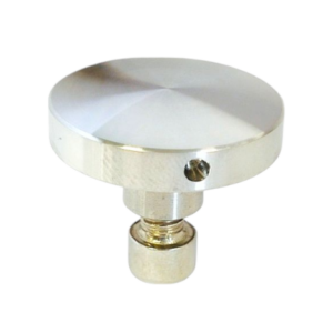 Conector Vidrio Riel Eurobox, 28mm Ø Cromado