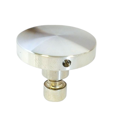 Conector Vidrio Riel Eurobox, 28mm Ø Cromado