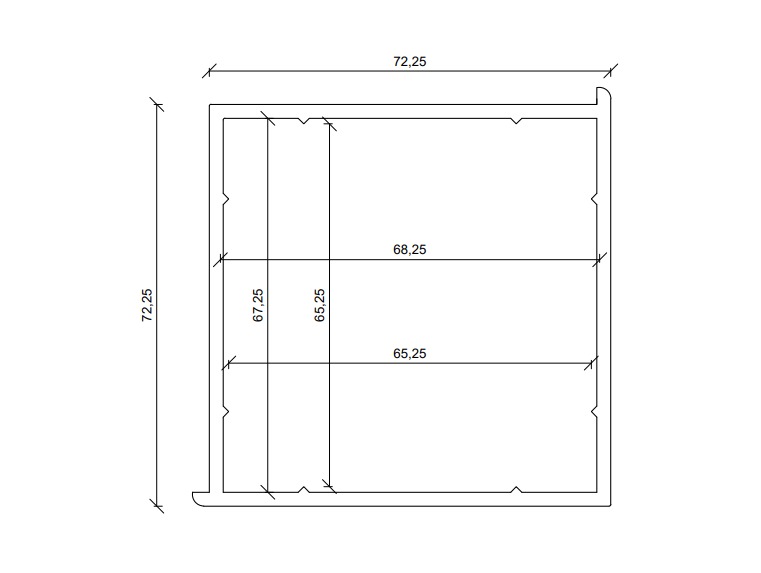 Esquinero 70x70  5,95m